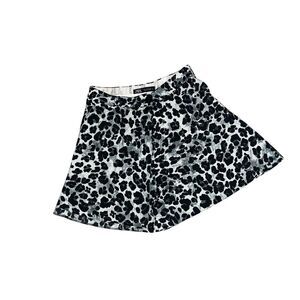Zara Women's Cheetah Print High Waisted Skirted Shorts Black Gray Small